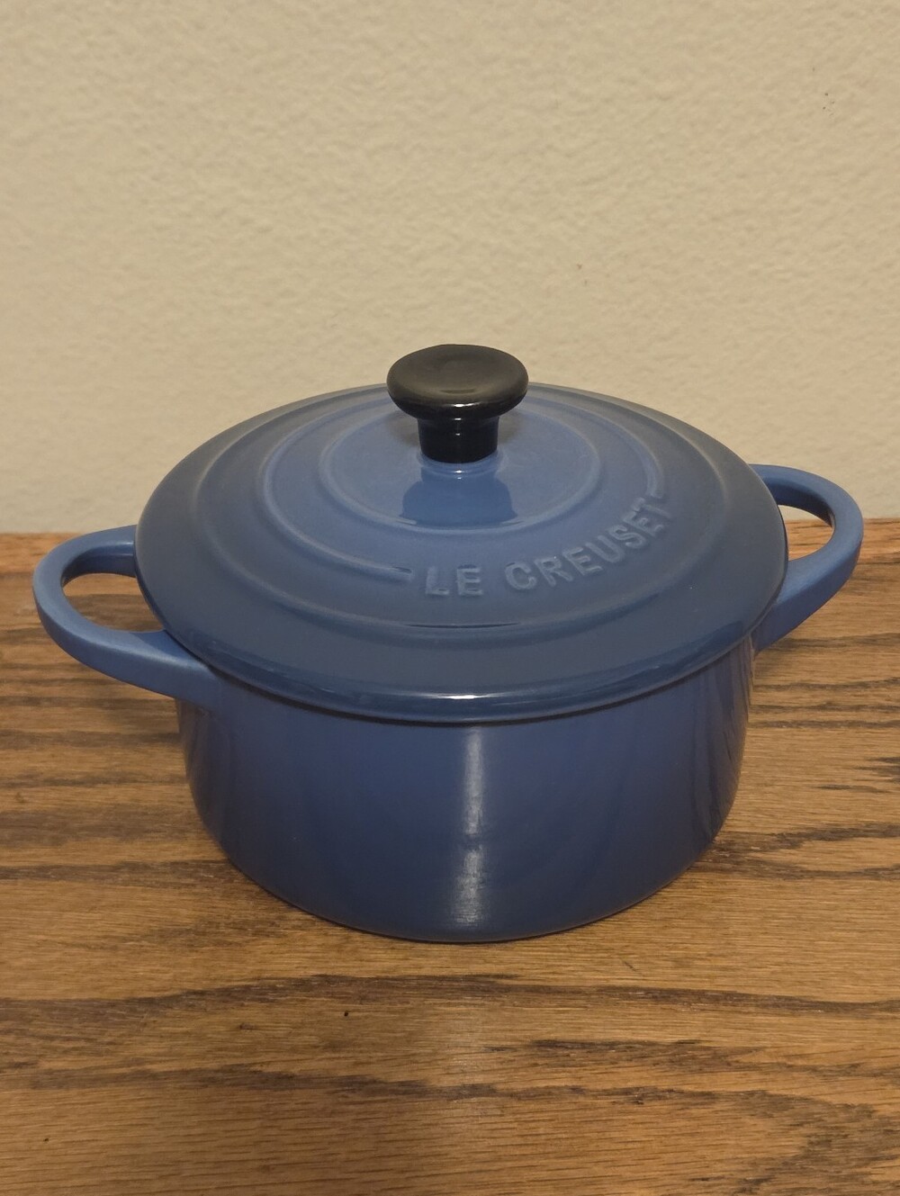 Le Creuset 14 Cm Round Cocette Cobalt Blue Small Stoneware With Lid